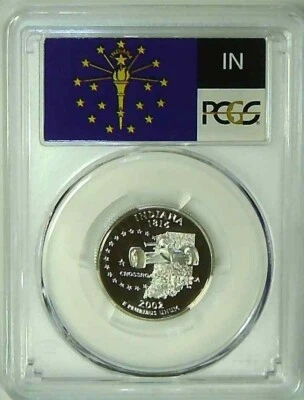 2002-S 25C State Quarter Indiana PCGS PR69 DCAM CLAD 22cll0224 - Image 1 of 4