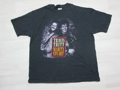 Vintage 90s Travis Tritt & Marty Stuart No Hats Tour Country Music T-Shirt (XL) - Image 1 of 4