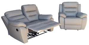 Ledergarnitur verstellbar, Sofa & Sessel mit Relaxfunktion, 5131-2+1-A-2847 - Bild 1 von 12