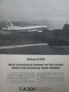 1974 PUB AIRBUS INDUSTRIE A300 AIRLINER RIO DE JANEIRO CORCOVADO ORIGINAL ANZEIGE - Bild 1 von 1