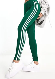 NEW ADIDAS ORIGINALS WOMENS 3 STRIPES TREFOIL LEGGINGS ~ MEDIUM #IP2970 GREEN - Picture 1 of 7