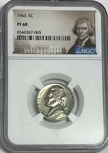 1963 Jefferson Nickel 5C NGC PF 68 - Picture 1 of 2