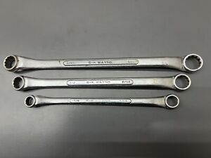 (C) VINTAGE SK TOOLS 3PC SAE OFFSET BOX WRENCH SET 3/8" - 5/8" - READ - USA!