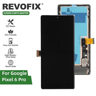 REVOFIX OLED For Google Pixel 6 Pro GLUOG G8VOU GF5KQ LCD Screen Replacement Black