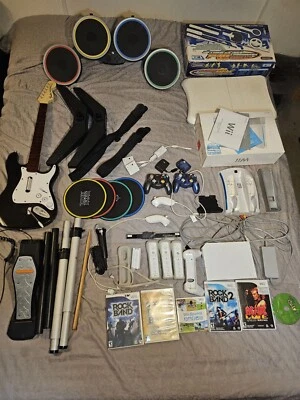 Nintendo Wii Bundle Console Rockband Plus  Extras - Image 1 of 4