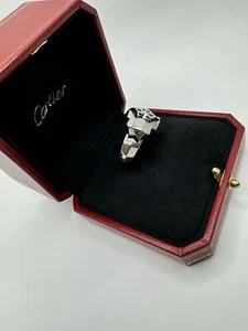 Cartier Panthère white gold ring with emeralds size EU54/US7. - Picture 1 of 8