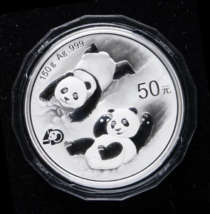 2022 China Silver 150g (150 Grams) Panda Coin - Picture 1 of 5