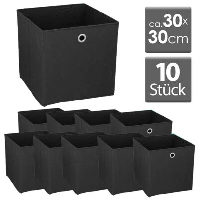 10er Set Aufbewahrungsbox 30x30 cm Aufbewahrungs Einschub Korb Box Stoff Faltbox - Bild 1 von 2