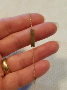 Vintage 14K Solid Yellow Gold Childs ID Bar Bracelet 5 1/2 Inches - Picture 1 of 5