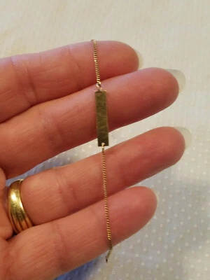 Vintage 14K Solid Yellow Gold Childs ID Bar Bracelet 5 1/2 Inches - Image 1 of 4