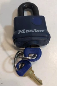 Master Lock 312Ka Padlock, Keyed Alike, Standard Shackle, Rectangular Steel Blue - Picture 1 of 4
