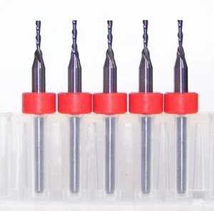 (5) 1.20mm (.0472") CARBIDE END MILL 2 FLUTE DOWNCUT PLASTIC 1650Q0472.200A2 - Picture 1 of 3