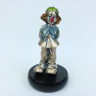 Mida Italy Silver Hand Painted 4.25" Clown Boy Holding Flower Figure