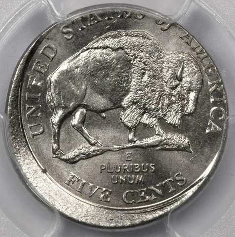 2005 PCGS MS63 Off Center Bison Nickel Error Great Eye Appeal Extremely Rare Cover