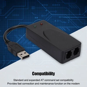 Fax Modem Dual Port USB2.0 56K External Modem Driver Win7/8/10/XP Plug And Play - Picture 1 of 11