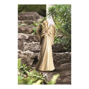 ANGEL WITH SMALL BIRD GARDEN STATUE - Picture 1 of 1