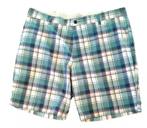 Dockers karierte Herrenshorts Größe 40 Schrittlänge: 9" vorne flach blau & grün kariert gebraucht, in einwandfreiem Zustand - Bild 1 von 8