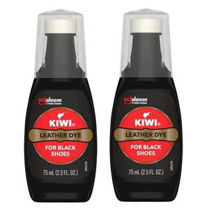 Kiwi Black Leather Dye 2.5oz 2 Pack w/ Applicator Restorer Shoes Bags Bulk Deals - Picture 1 of 6