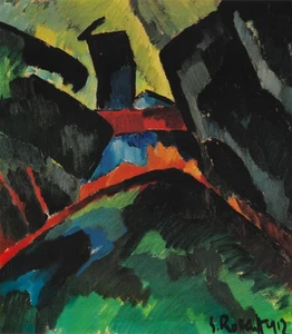 Karl Schmidt-Rottluff - Villa mit Turm, 1912, 40x30cm, Druck Leinw./ Holzrahmen - Bild 1 von 1
