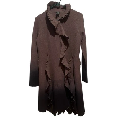 Abrigo Covelo Anthropology 100% Lana 2 Tonos Volantes Frontal Talla M  Foto 1 de 4