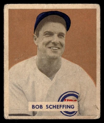 1949 Bowman 83 Bob Scheffing Chicago Cubs Name on Front - Image 1 of 2