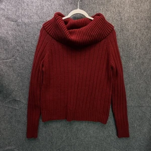 Merona Women's XL Burgundy Ribbed Turtleneck Sweater Angora Blend - Picture 1 of 12