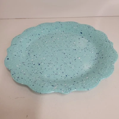 Plato de cena de melamina Pioneer Woman Juliette verde azulado de 10,7" de diámetro salpicado Foto 1 de 4