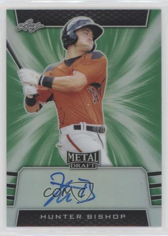 2019 Leaf Metal Draft Green /10 Hunter Bishop #BA-HB1 Auto - Image 1 of 2