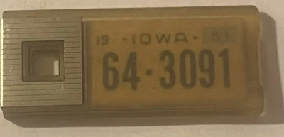 Vintage Disabled American Veterans Mini License Plate Key Tag Iowa 1951 Postage - Image 1 of 2