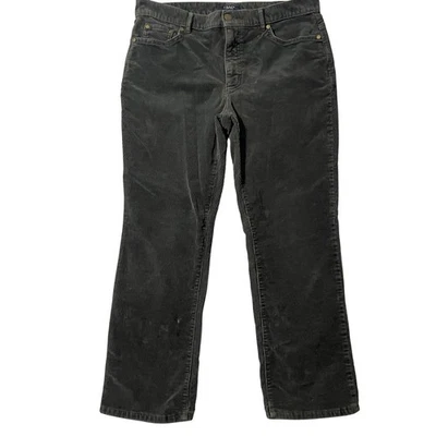 Pantalones Chaps Ralph Lauren Mujer 12 Gris Carbón Pana Invierno Cómodos Elastizados Foto 1 de 4