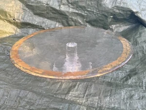 VINTAGE GLASS CAKE STAND – GOLD TRIMMED EDGE – CLASSIC ELEGANCE - Picture 1 of 8