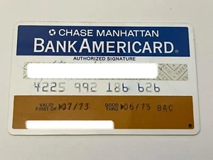 Chase Manhattan Bank, N.A. Bank Americard Vintage Credit Card Expired in 1975 - Picture 1 of 2