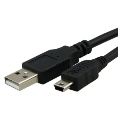 2.0 USB Cable Type A to Mini B Male to Male 5 PIN for Camera Black 3FT - Image 1 of 3