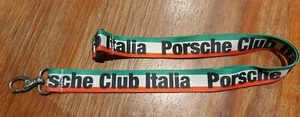 Porsche Italia Porta Badge Portachiavi Collo Laccio Cordino Laccetto Tricolore - Foto 1 di 2