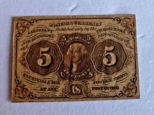 1800s 5 Cent Postage Fractional Currency - 1st Issue - FR #1230 - Picture 1 of 2