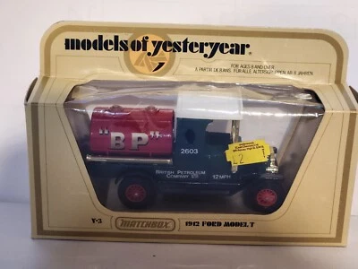 Model of Yesteryear Matchbox 1978 Y-3 1912 Ford Model "T" Tanker Green BP NOS - Image 1 of 4