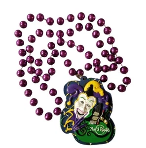 2010 lila Karneval Perlen mit Hard Rock Logo Medaillon - Bild 1 von 3