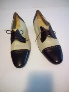 Vintage Bally Classic Spectator Oxford Two Tone Brown Size 8M - Picture 1 of 4