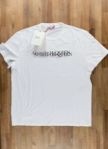 Camiseta ALEXANDER MCQUEEN blanca oversize triple logotipo icónico talla grande auténtica - Imagen 1 de 9