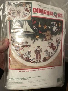 RARE Dimensions Santas Tree skirt by Victoria Howard 8487 Cross stitch kit - Picture 1 of 2