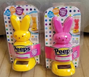 Ostern PEEPS Set mit 2 solarbetriebenen tanzenden Wackelkopf Spielzeug gelb & rosa - Bild 1 von 3