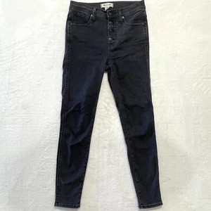 Madewell Women's Jeans Denim High Rise Skinny Stretch Size 26 Black Dark Wash - Picture 1 of 13