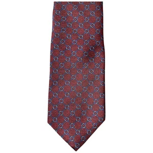 Brooks Brothers Makers Blue Red Geometric Chain Men's Silk Neck Tie Necktie - Picture 1 of 5