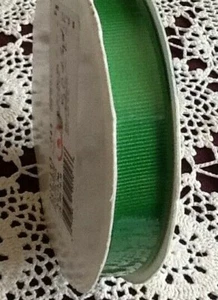 Vintage Wright’s Brand 5/8” x 20 yards Lime Green Grosgrain Ribbon -RR-61 - Picture 1 of 2