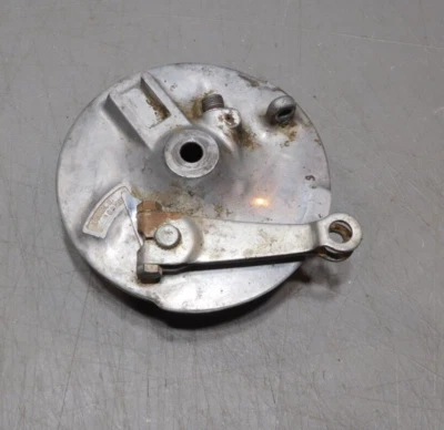 Placa de freio dianteiro Kawasaki KM100 painel sapatos braço cam alavanca velocímetro engrenagem - Imagem 1 de 2