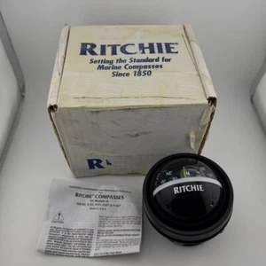 Brújula de montaje en tablero Ritchie Navigation V-57.2 Explorer, negra con esfera negra - Imagen 1 de 6