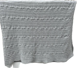 SOFIA CASHMERE 100% LARGE (56" x 72”) CASHMERE THROW Cable Knit - Picture 1 of 5