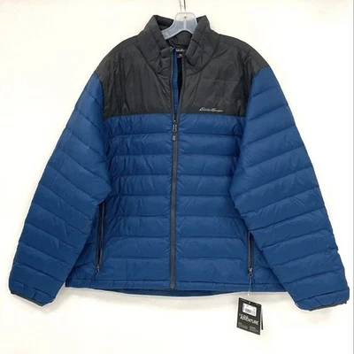 NWT Eddie Bauer Blue Boundary Pass Full Zip Down Fill Puffer Jacket Men's Sz XXL - Image 1 of 4