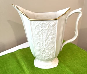Lenox Floral 12 oz. Water Pitcher Cream 24k Gold Trim USA Vintage 8" - Picture 1 of 6