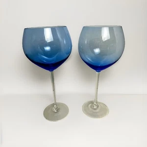 Lenox Gems Globo Copa de Vino Azul 9" Juego de Dos (2) Invierno Navidad - T - Imagen 1 de 11